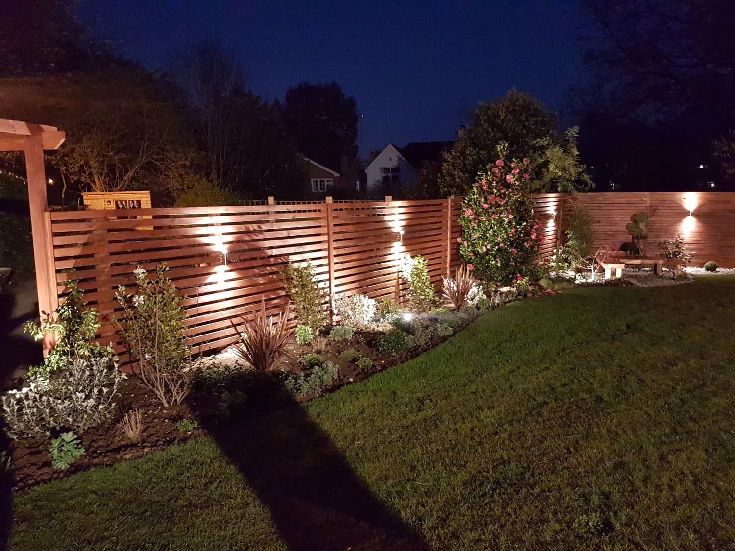 Garden lighting design in Shenfield